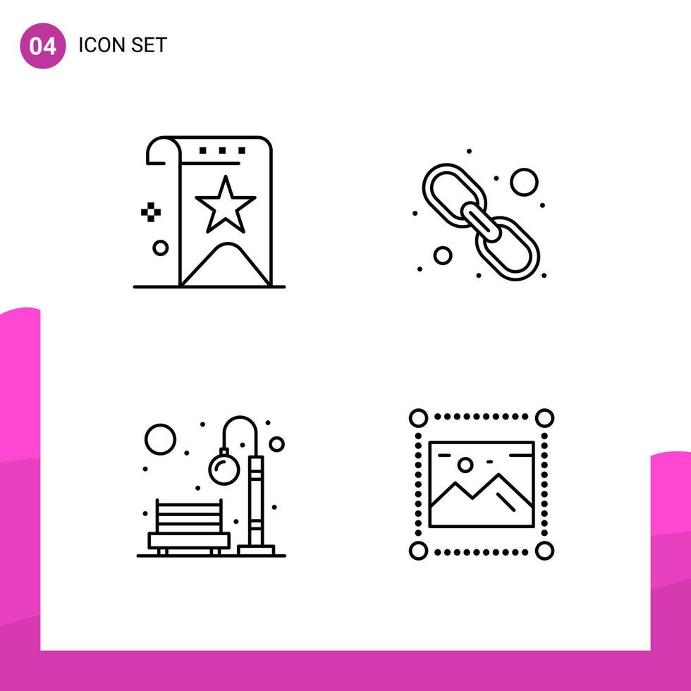 Outline Icon set Pack of 4 Line Icons isolated on White Background for responsive Website Design Print and Mobile Applications vector