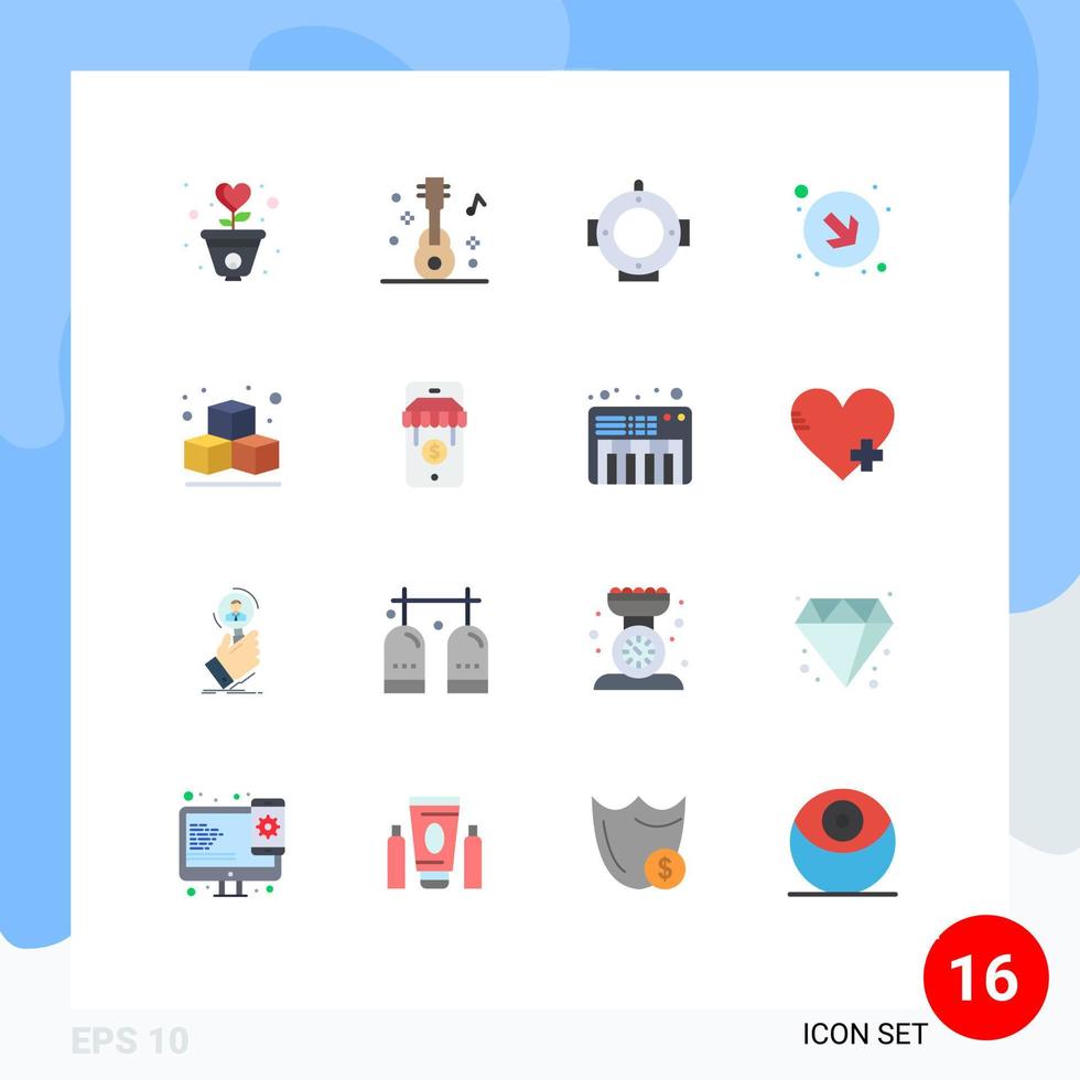 16 Creative Icons Modern Signs and Symbols of ecommerce box party right arrow Editable Pack of Creative Vector Design Elements