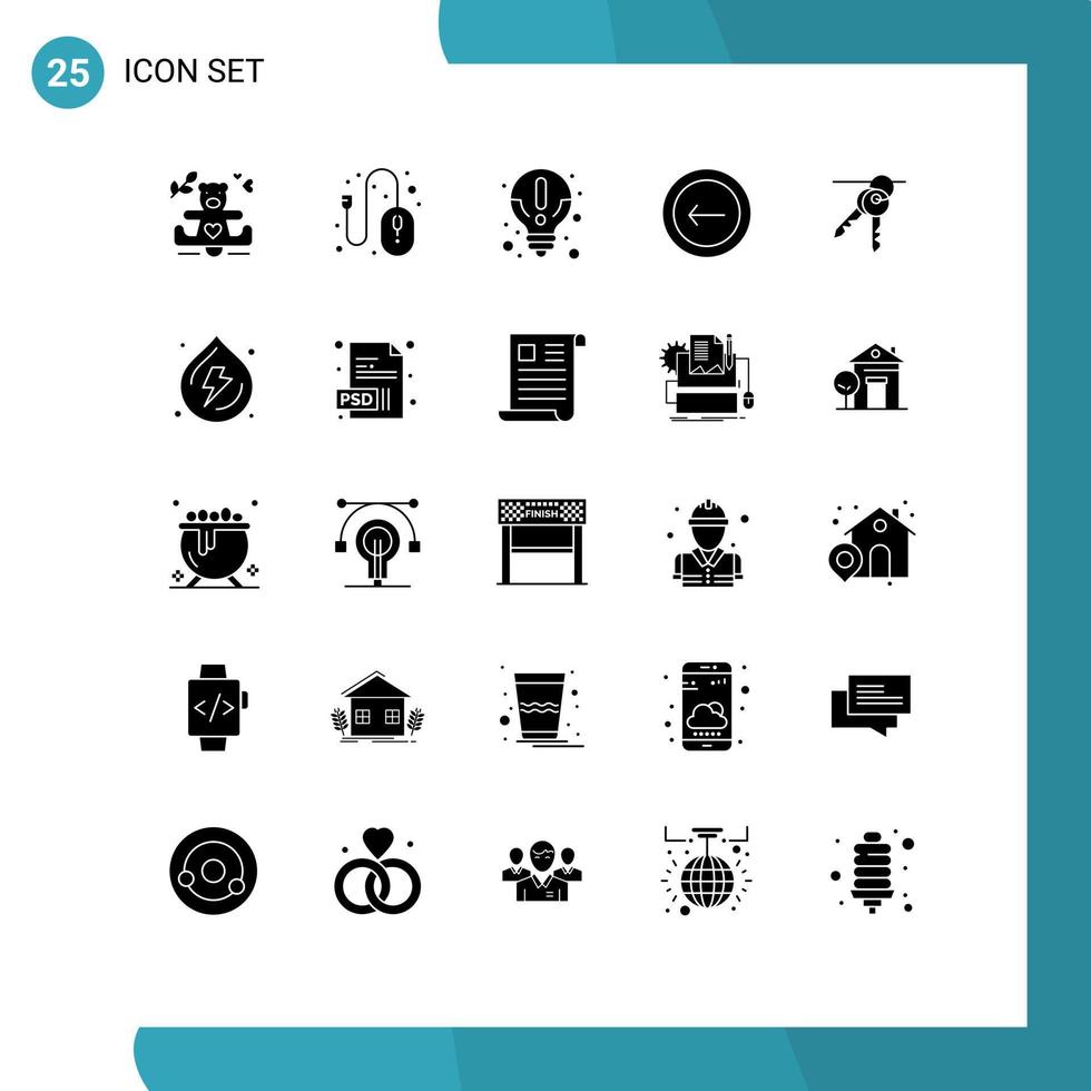Set of 25 Modern UI Icons Symbols Signs for key interface about basic application Editable Vector Design Elements