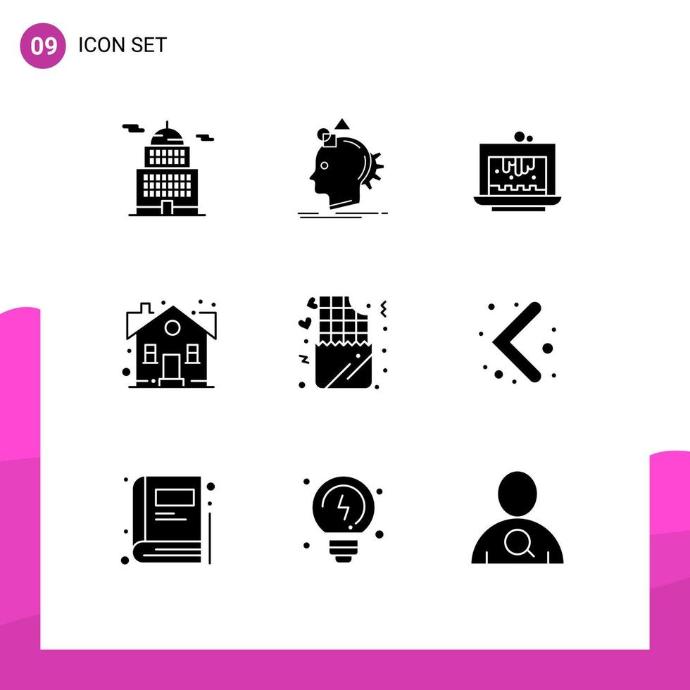 9 Creative Icons Modern Signs and Symbols of sweet home home process building cake Editable Vector Design Elements