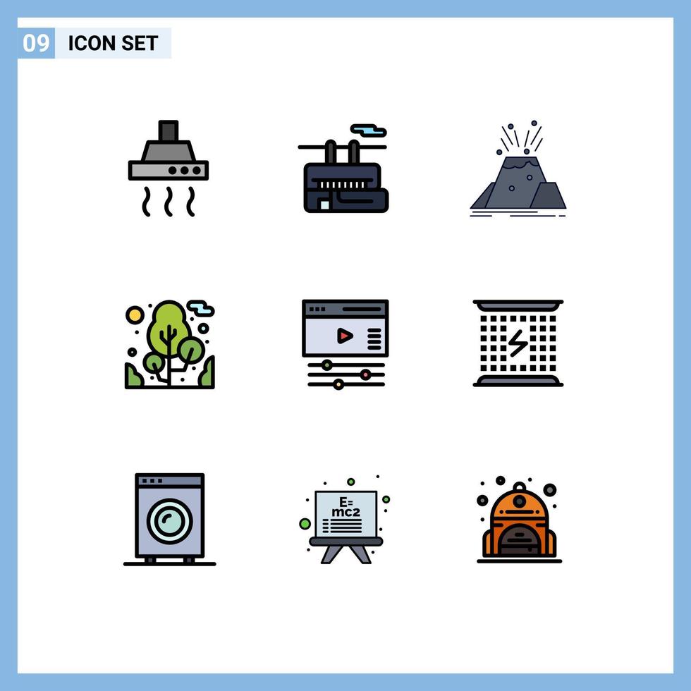9 Creative Icons Modern Signs and Symbols of page camping disaster tree safety Editable Vector Design Elements