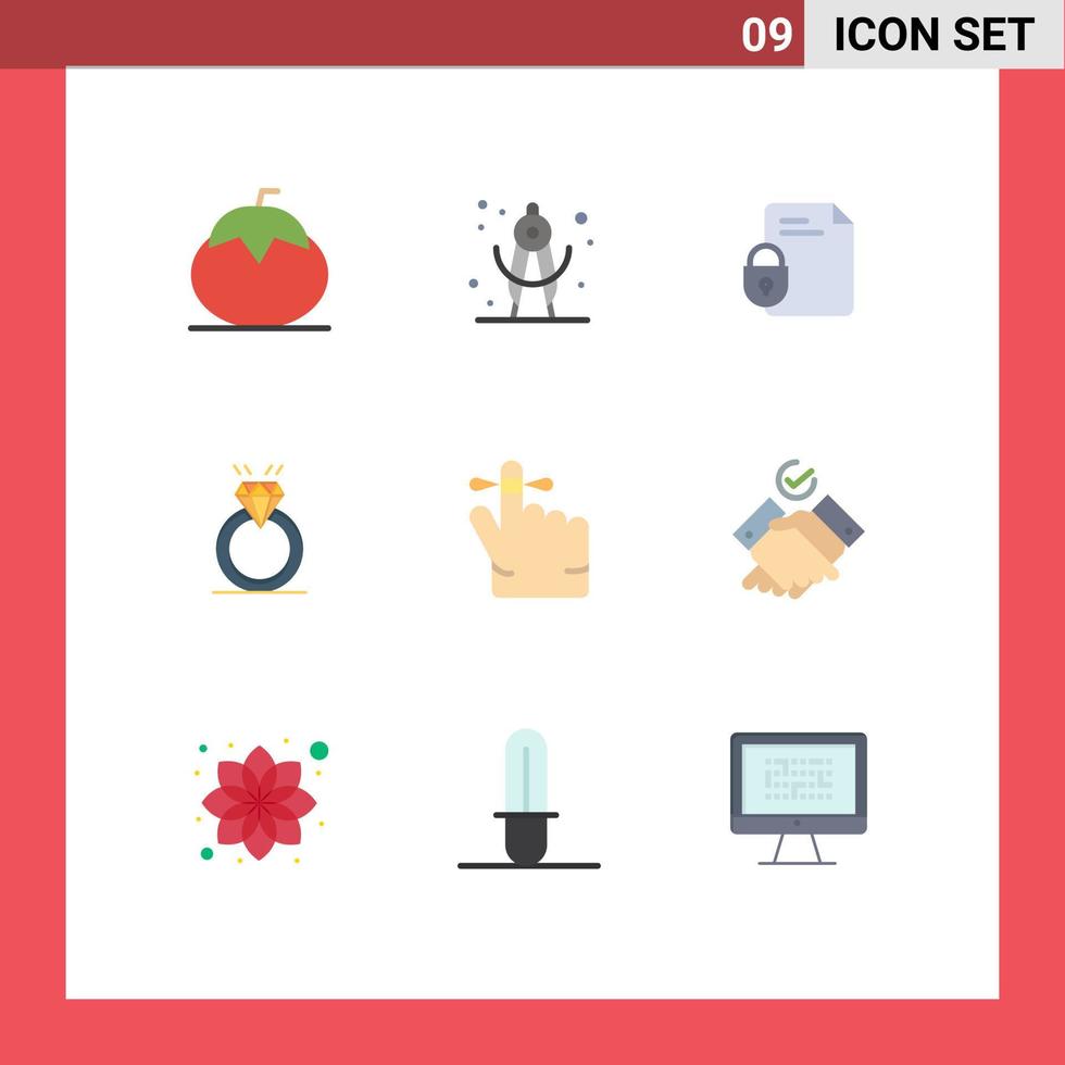 Universal Icon Symbols Group of 9 Modern Flat Colors of love proposal file diamound internet Editable Vector Design Elements