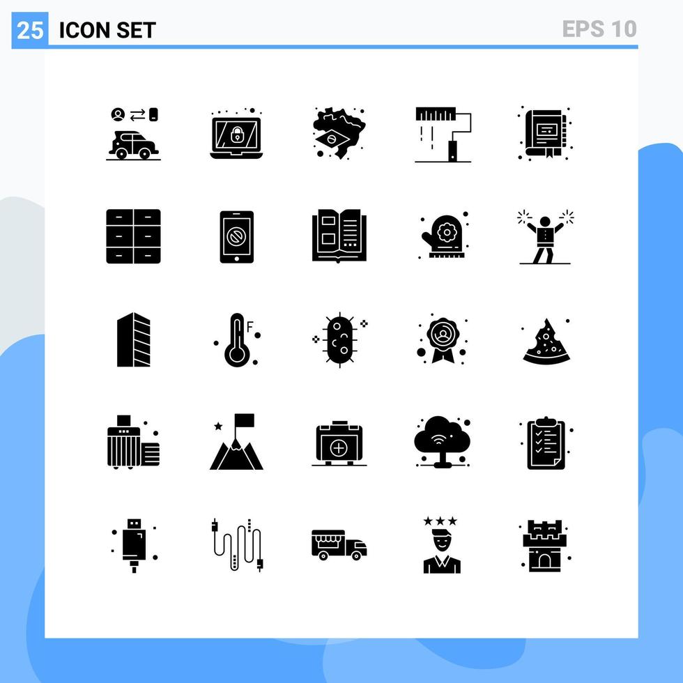 25 Creative Icons Modern Signs and Symbols of management book flag programing development Editable Vector Design Elements