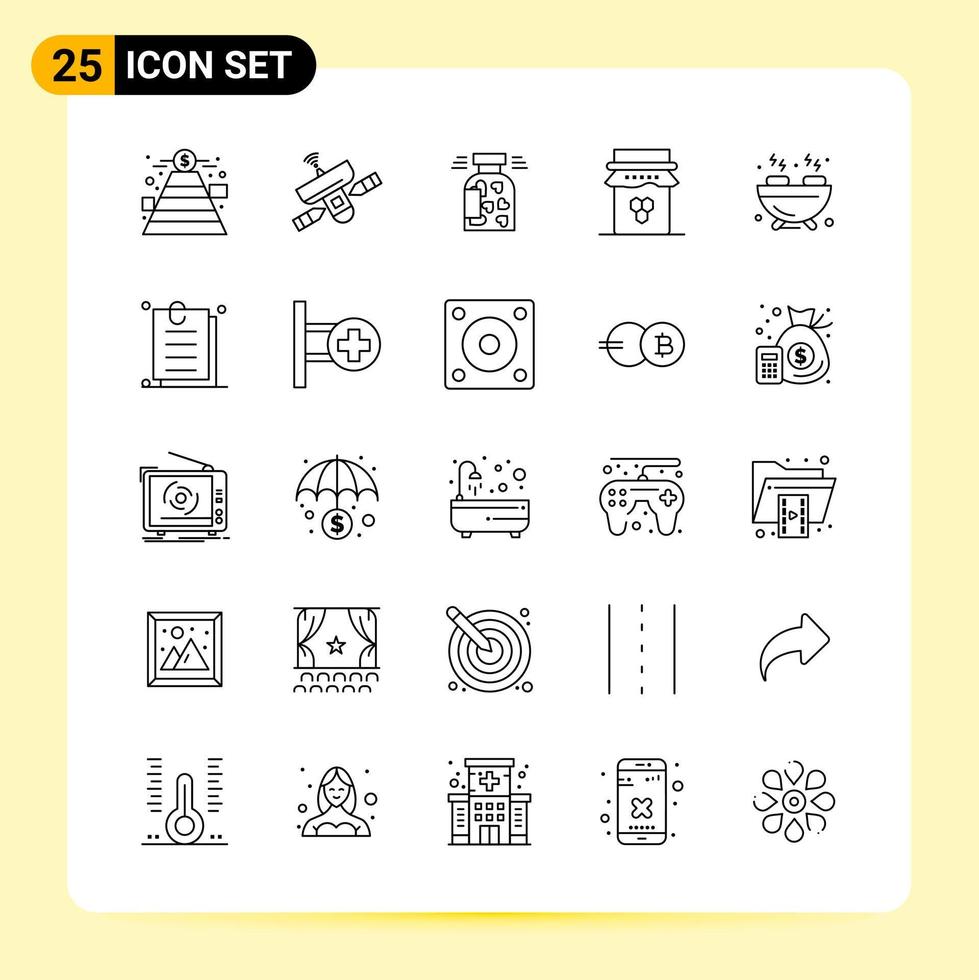 25 Creative Icons for Modern website design and responsive mobile apps 25 Outline Symbols Signs on White Background 25 Icon Pack vector
