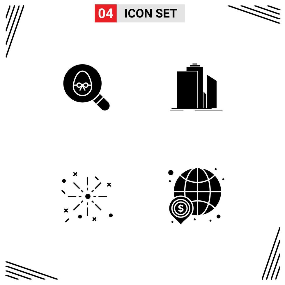 Universal Icon Symbols Group of Modern Solid Glyphs of search real estate holiday buildings holiday Editable Vector Design Elements
