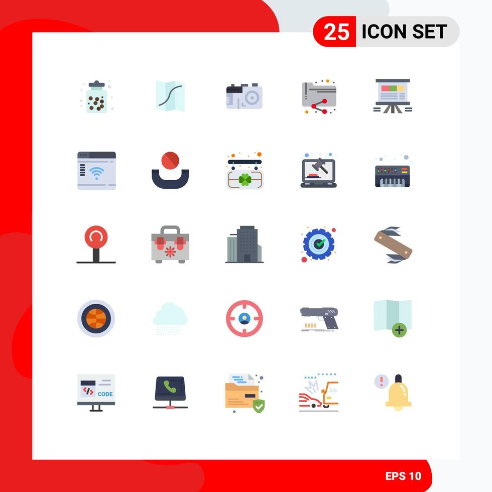 paquete de iconos de vector de stock de 25 signos y símbolos de línea para documentos de pin de carpeta de placa que comparten elementos de diseño de vector editables