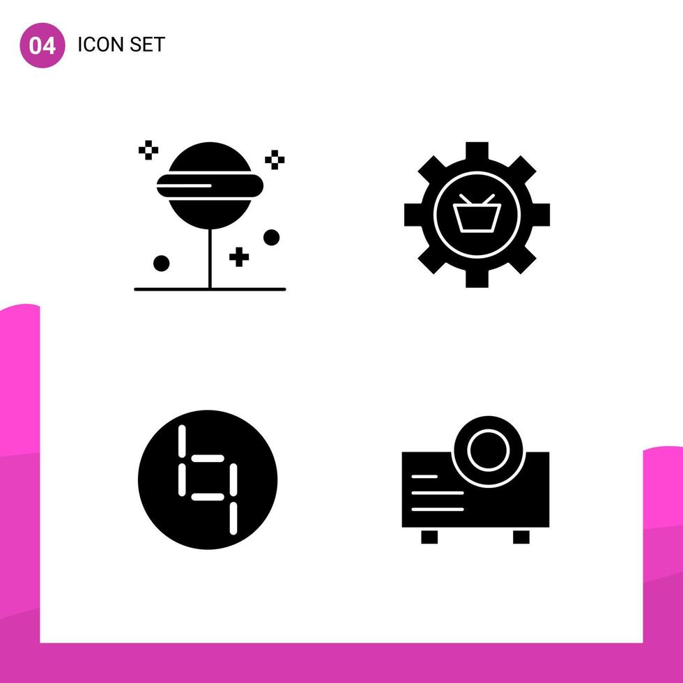 Glyph Icon set Pack of 4 Solid Icons isolated on White Background for responsive Website Design Print and Mobile Applications vector