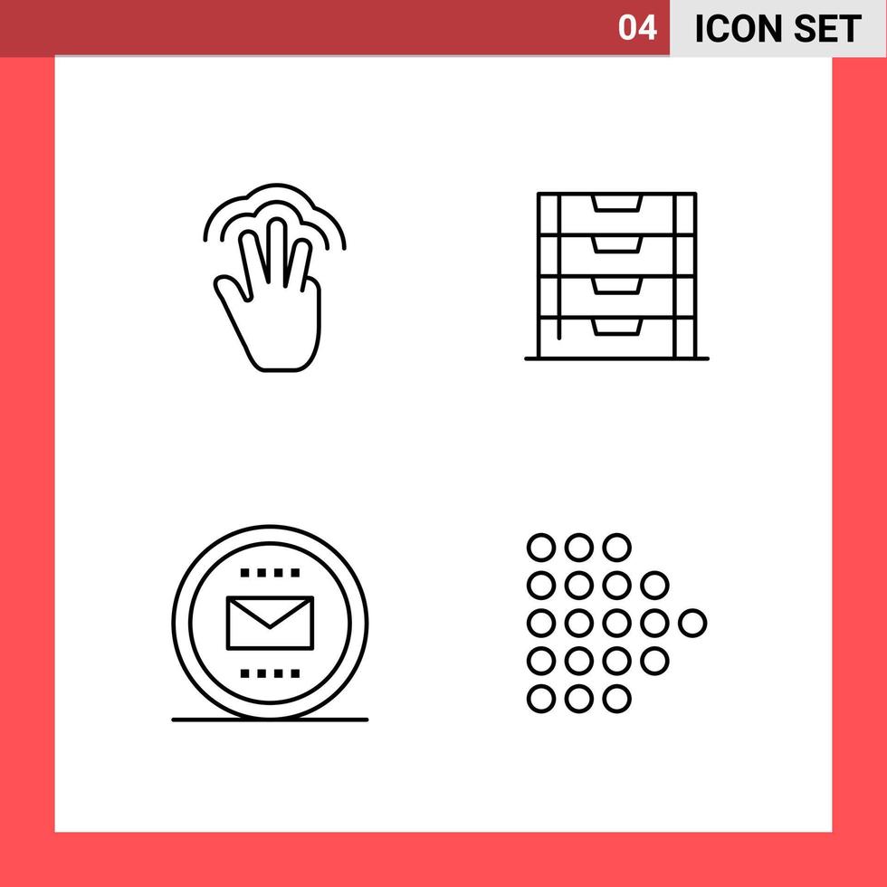 4 Icon Pack Line Style Outline Symbols on White Background Simple Signs for general designing vector