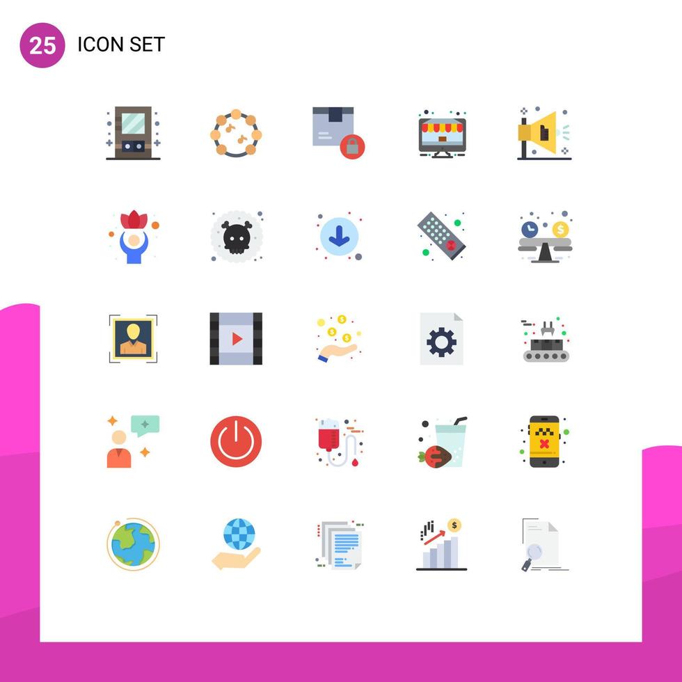 Stock Vector Icon Pack of 25 Line Signs and Symbols for ad monitor delivery electronic black friday Editable Vector Design Elements
