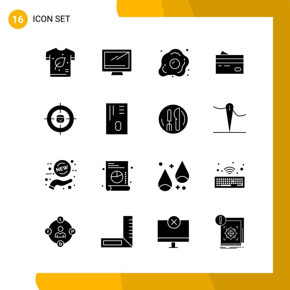 16 Icon Set Solid Style Icon Pack Glyph Symbols isolated on White Backgound for Responsive Website Designing vector