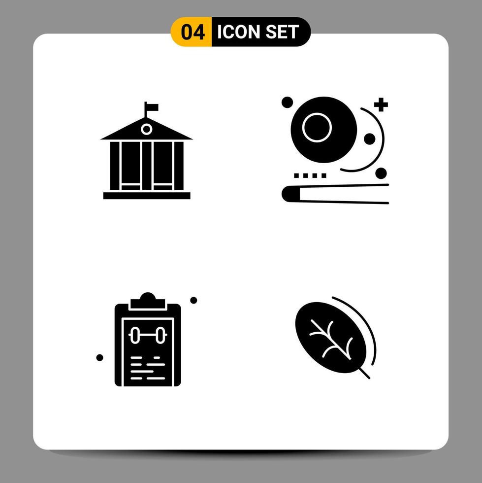 4 Black Icon Pack Glyph Symbols Signs for Responsive designs on white background 4 Icons Set vector