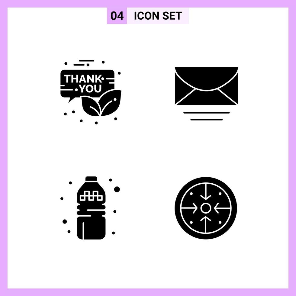 4 Icons in Solid Style Glyph Symbols on White Background Creative Vector Signs for Web mobile and Print