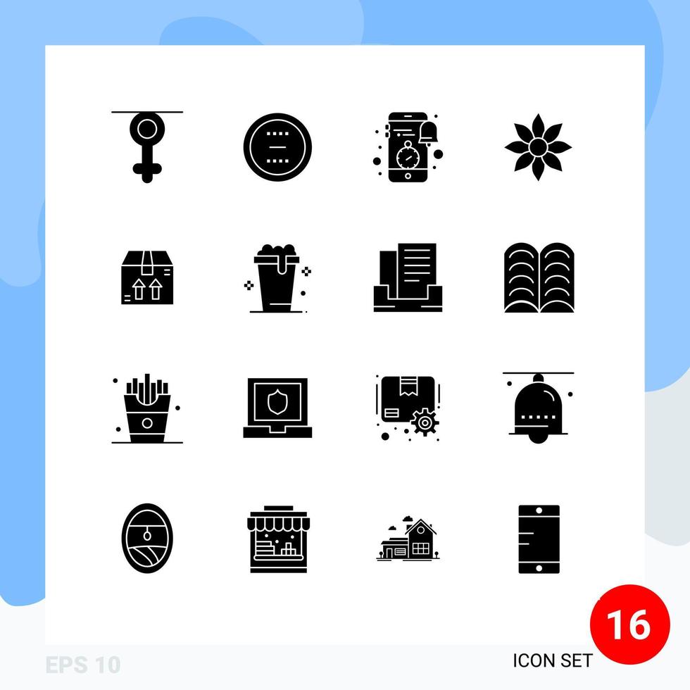 Set of 16 Modern UI Icons Symbols Signs for flower amaryllis flower minus amaryllis clock Editable Vector Design Elements