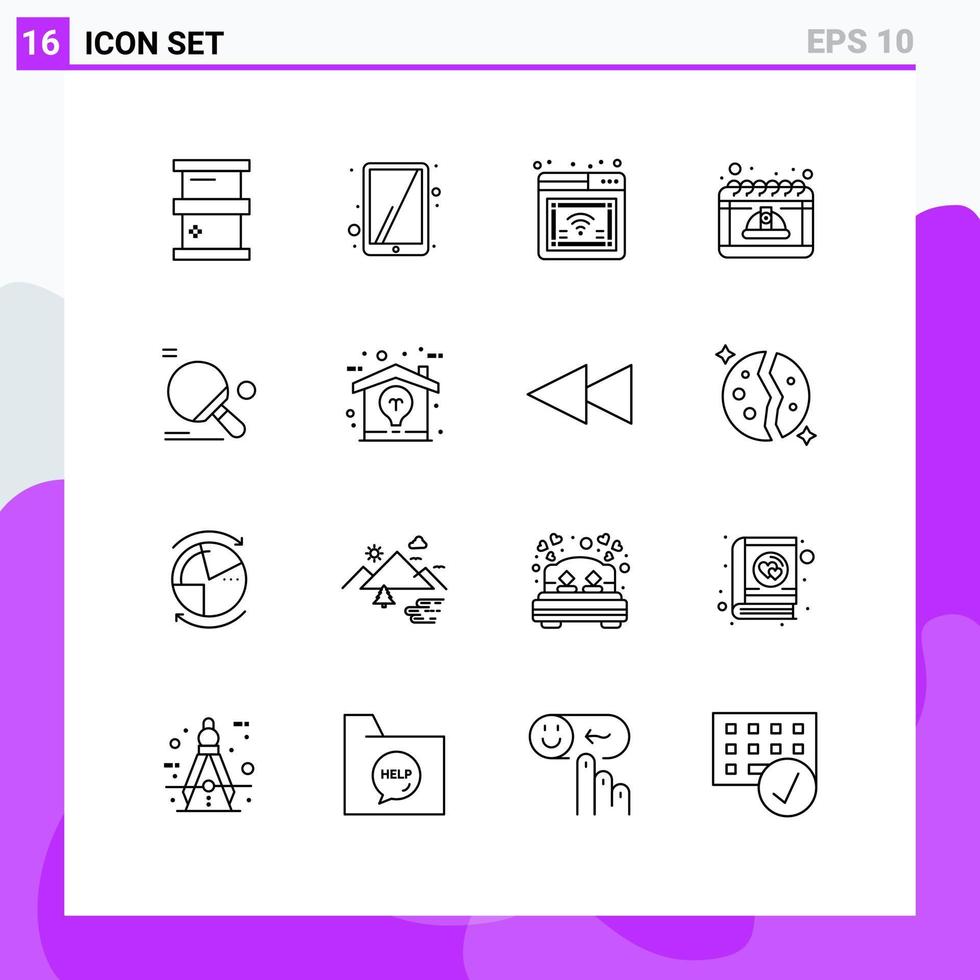 16 User Interface Outline Pack of modern Signs and Symbols of sport cap online may day Editable Vector Design Elements