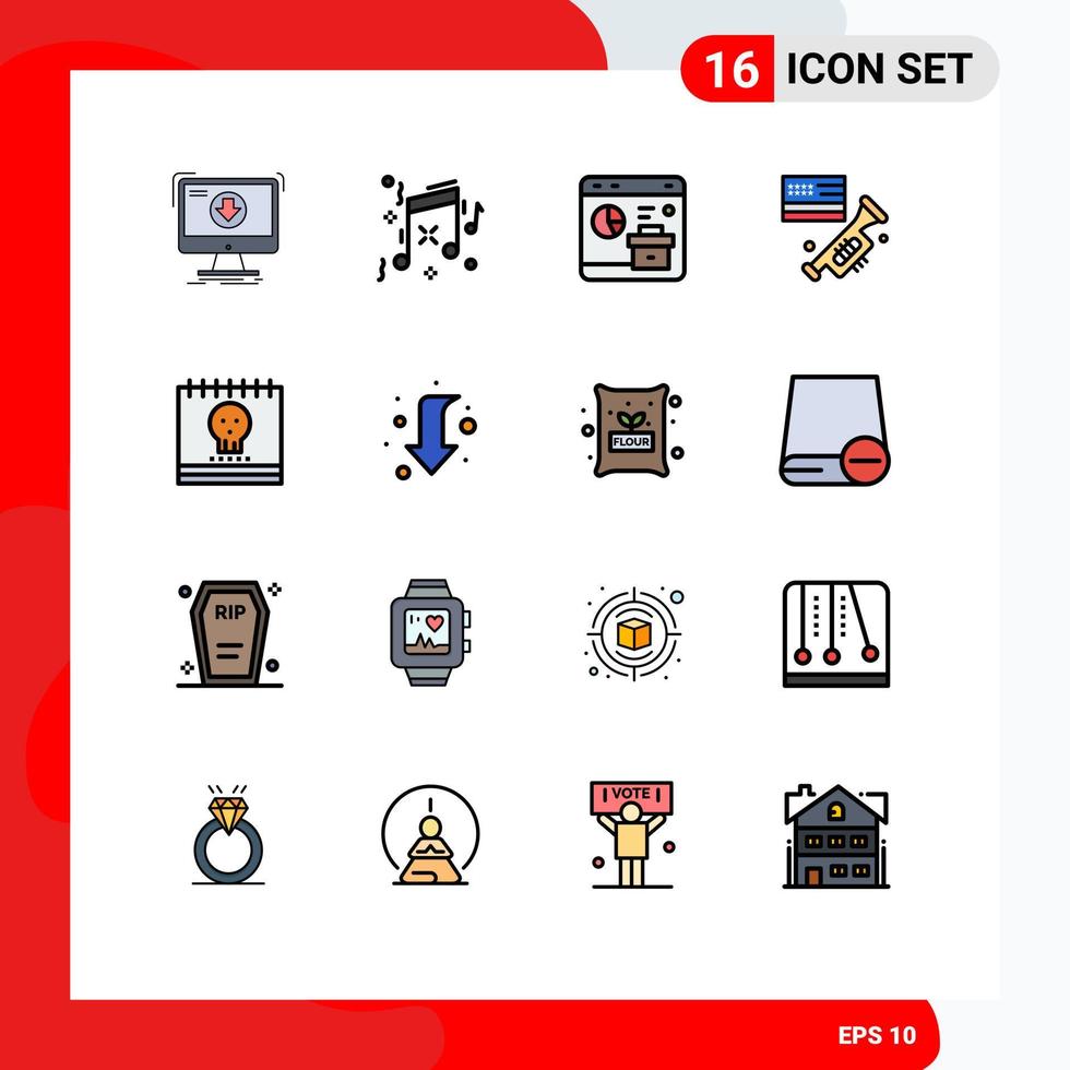 Set of 16 Modern UI Icons Symbols Signs for calendar laud browser speaker se Editable Creative Vector Design Elements