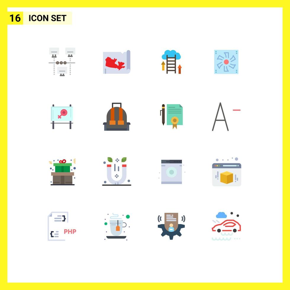 Modern Set of 16 Flat Colors and symbols such as board device download cooler cooler fan Editable Pack of Creative Vector Design Elements