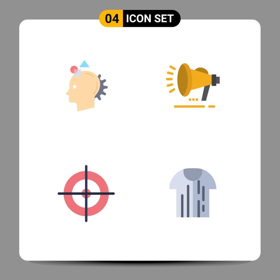 4 Creative Icons Modern Signs and Symbols of imagination shooting idea loud speaker sports Editable Vector Design Elements