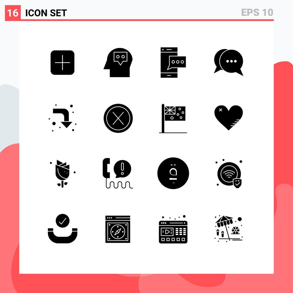 16 Creative Icons Modern Signs and Symbols of reload bubble message messages chat Editable Vector Design Elements