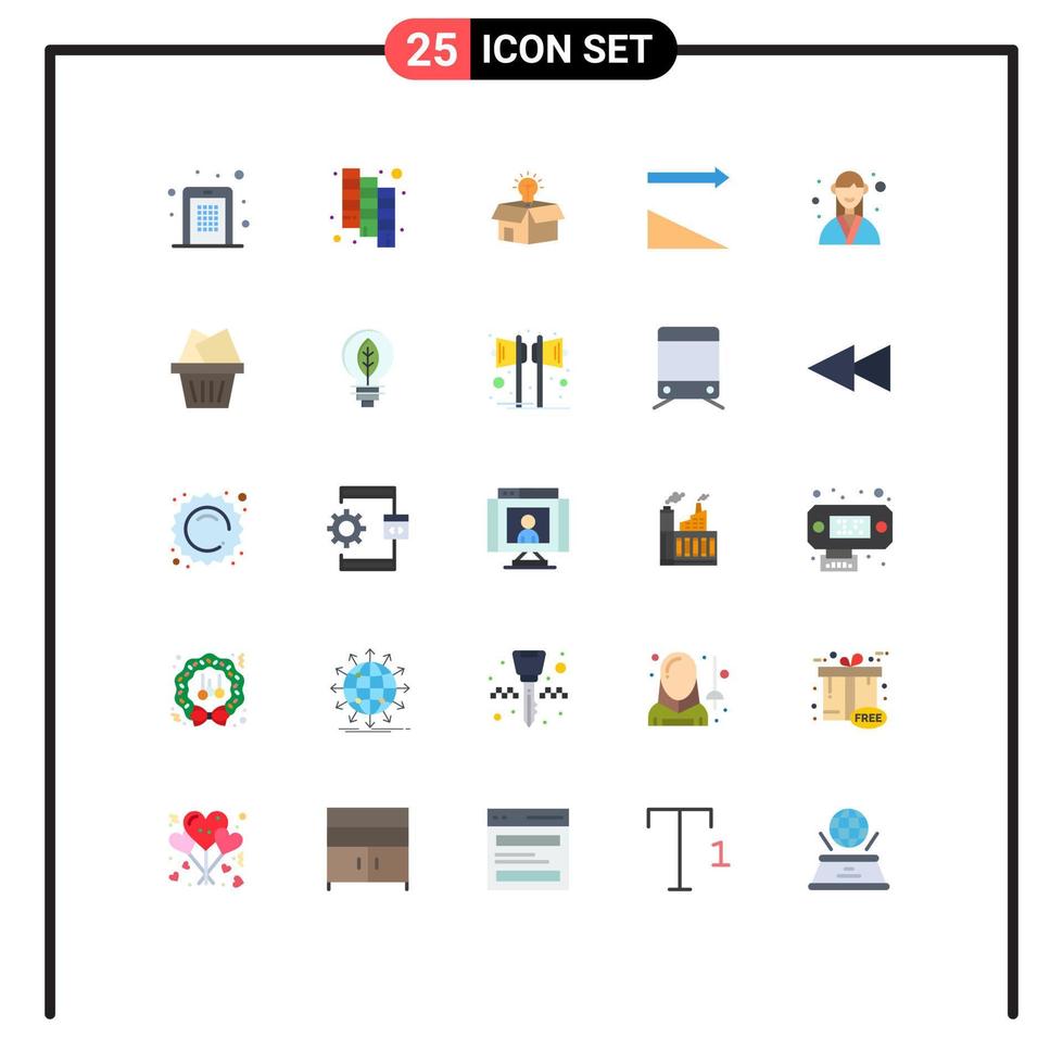 Universal Icon Symbols Group of 25 Modern Flat Colors of event sorting box sort bulb Editable Vector Design Elements