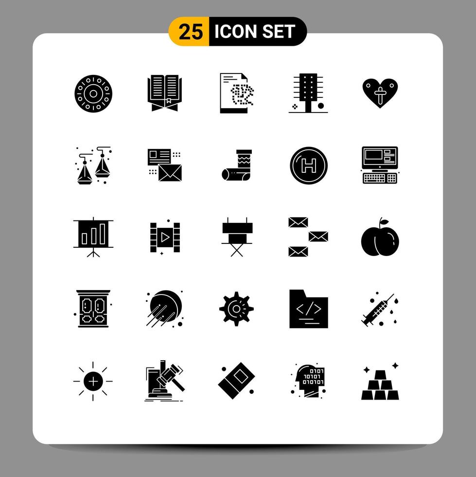 Stock Vector Icon Pack of 25 Line Signs and Symbols for love spa salon file hairstyle comb Editable Vector Design Elements