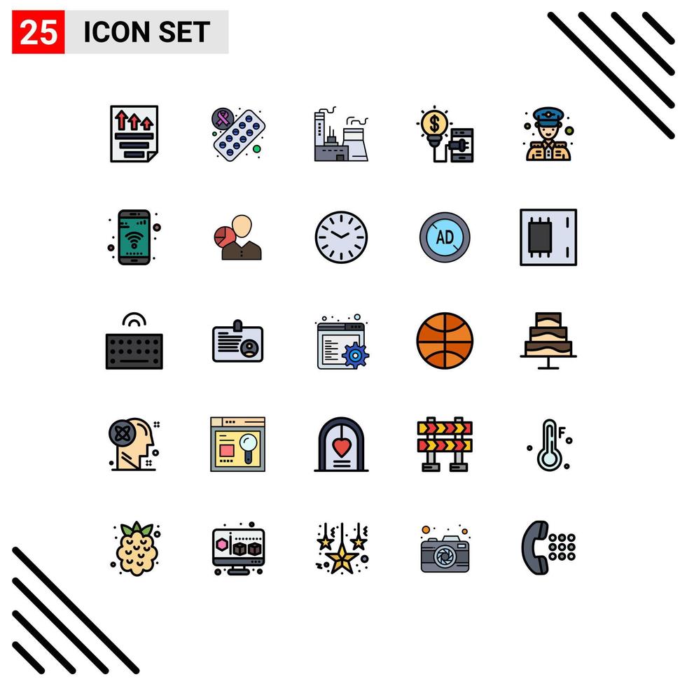 25 Creative Icons Modern Signs and Symbols of man technology building smartphone creative Editable Vector Design Elements
