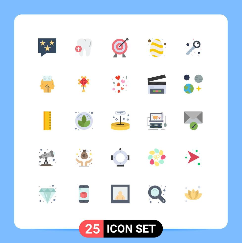 Universal Icon Symbols Group of 25 Modern Flat Colors of open spring target nature easter Editable Vector Design Elements