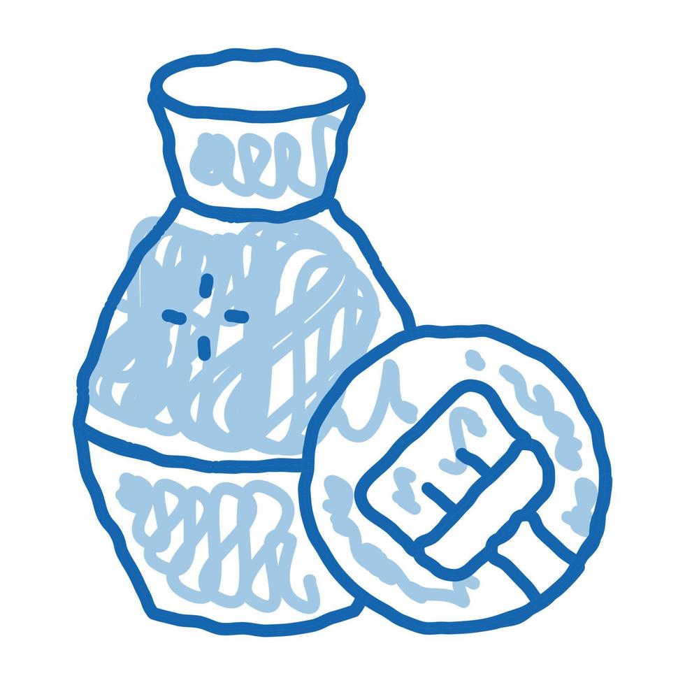 clay vase cleansing doodle icon hand drawn illustration vector