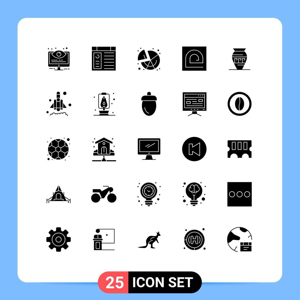 Set of 25 Modern UI Icons Symbols Signs for reader fingerprint website finger graph Editable Vector Design Elements