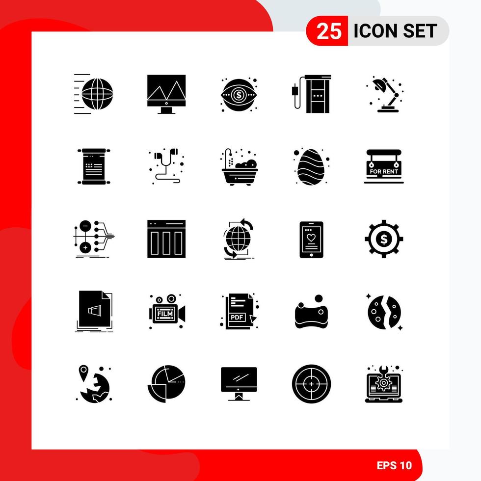 Stock Vector Icon Pack of 25 Line Signs and Symbols for travel gas station business gasoline vision Editable Vector Design Elements