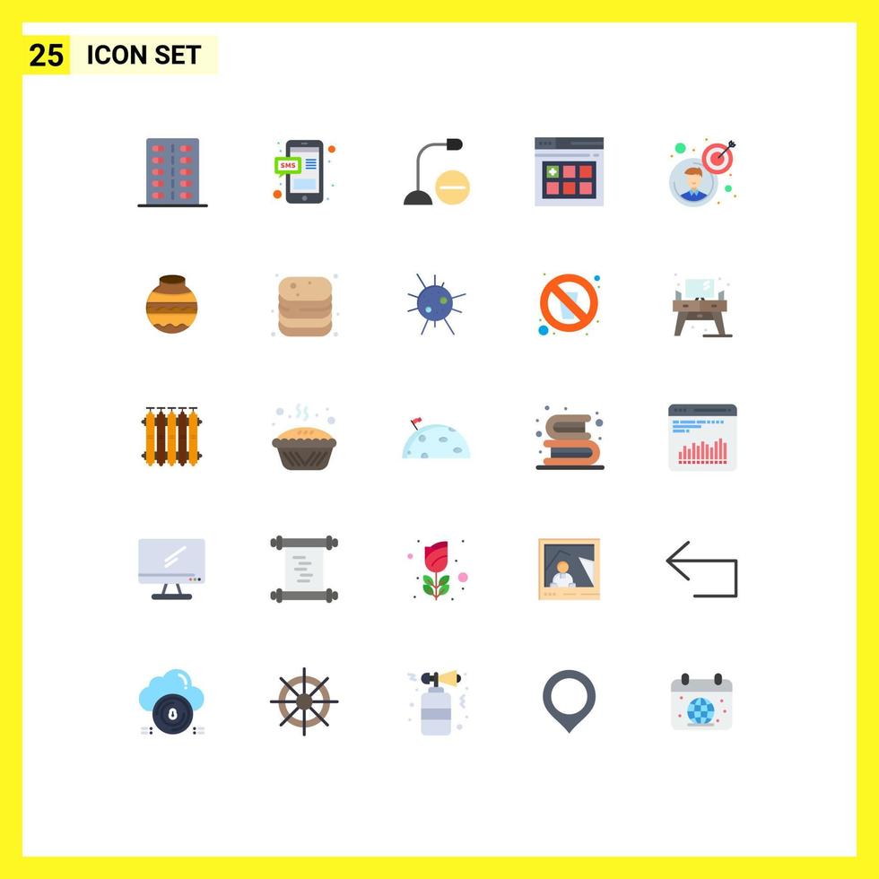Pack of 25 creative Flat Colors of business page chat web hardware Editable Vector Design Elements