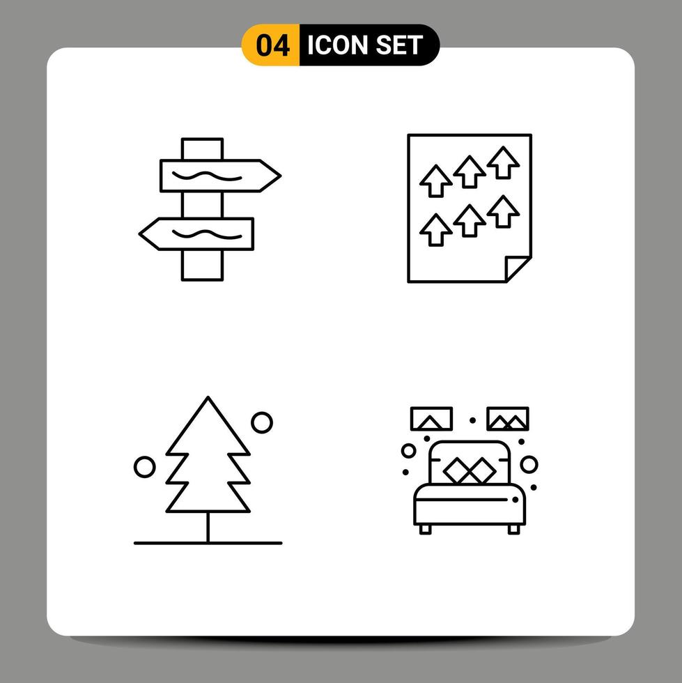 4 Creative Icons Modern Signs and Symbols of index garden data paper tree Editable Vector Design Elements
