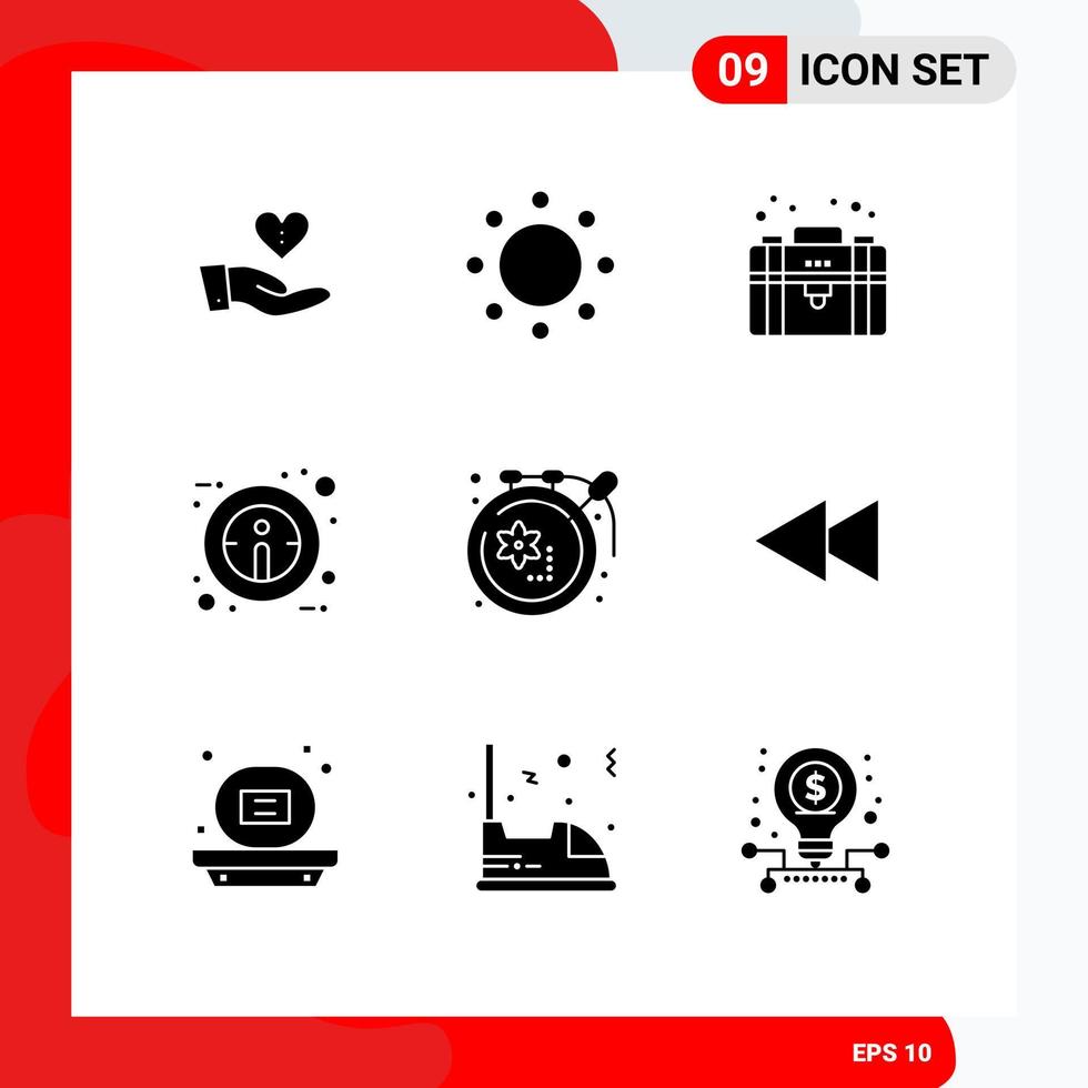 9 Thematic Vector Solid Glyphs and Editable Symbols of craft sign symbols information private Editable Vector Design Elements