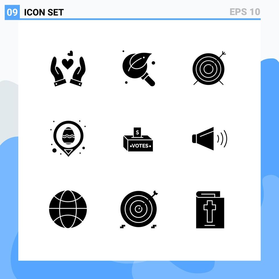 Stock Vector Icon Pack of 9 Line Signs and Symbols for bribe location search egg focus Editable Vector Design Elements