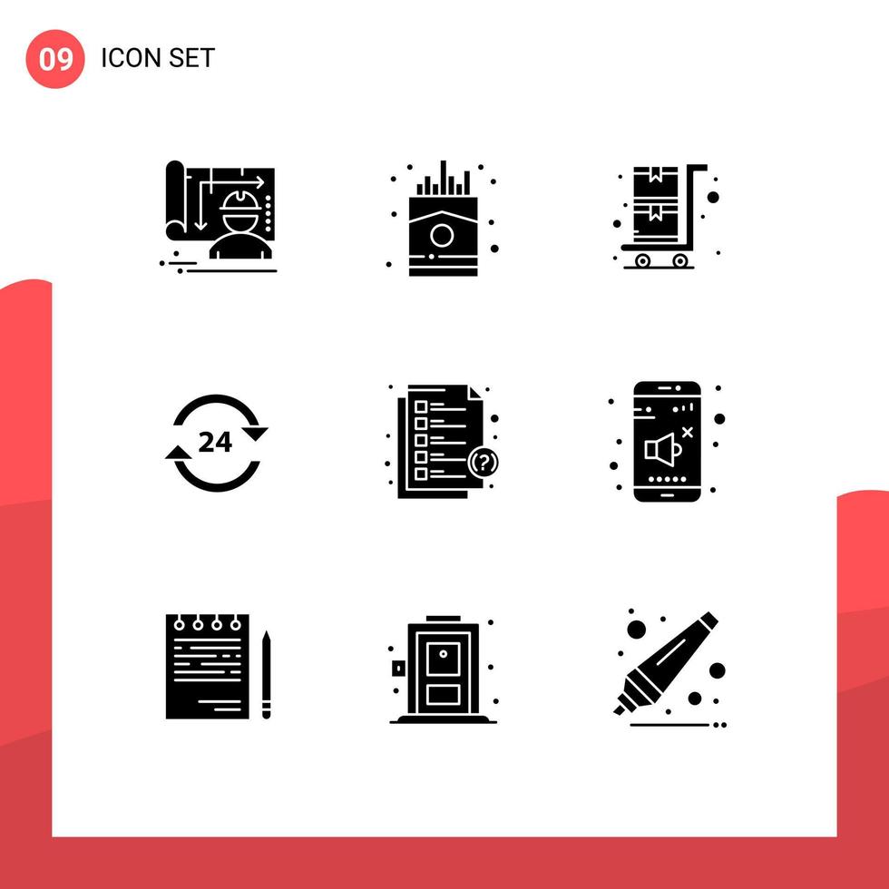9 Creative Icons Modern Signs and Symbols of headphones service shopping round the clock hotel Editable Vector Design Elements