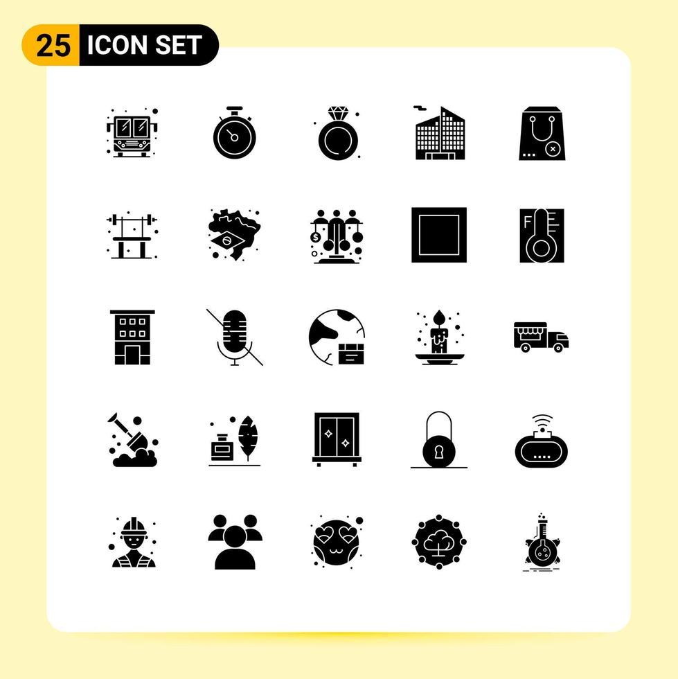 Set of 25 Modern UI Icons Symbols Signs for e close jewelry buy business Editable Vector Design Elements