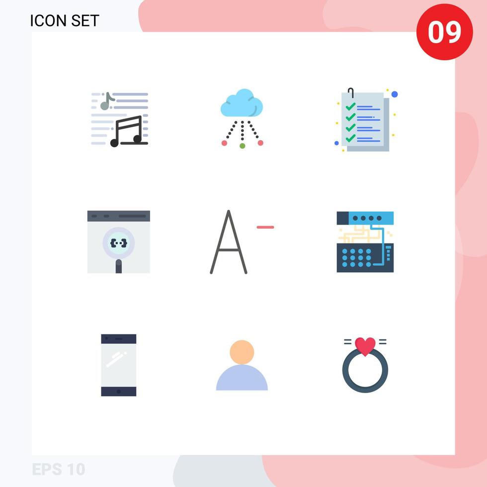 9 Creative Icons Modern Signs and Symbols of development coding technology browser file Editable Vector Design Elements
