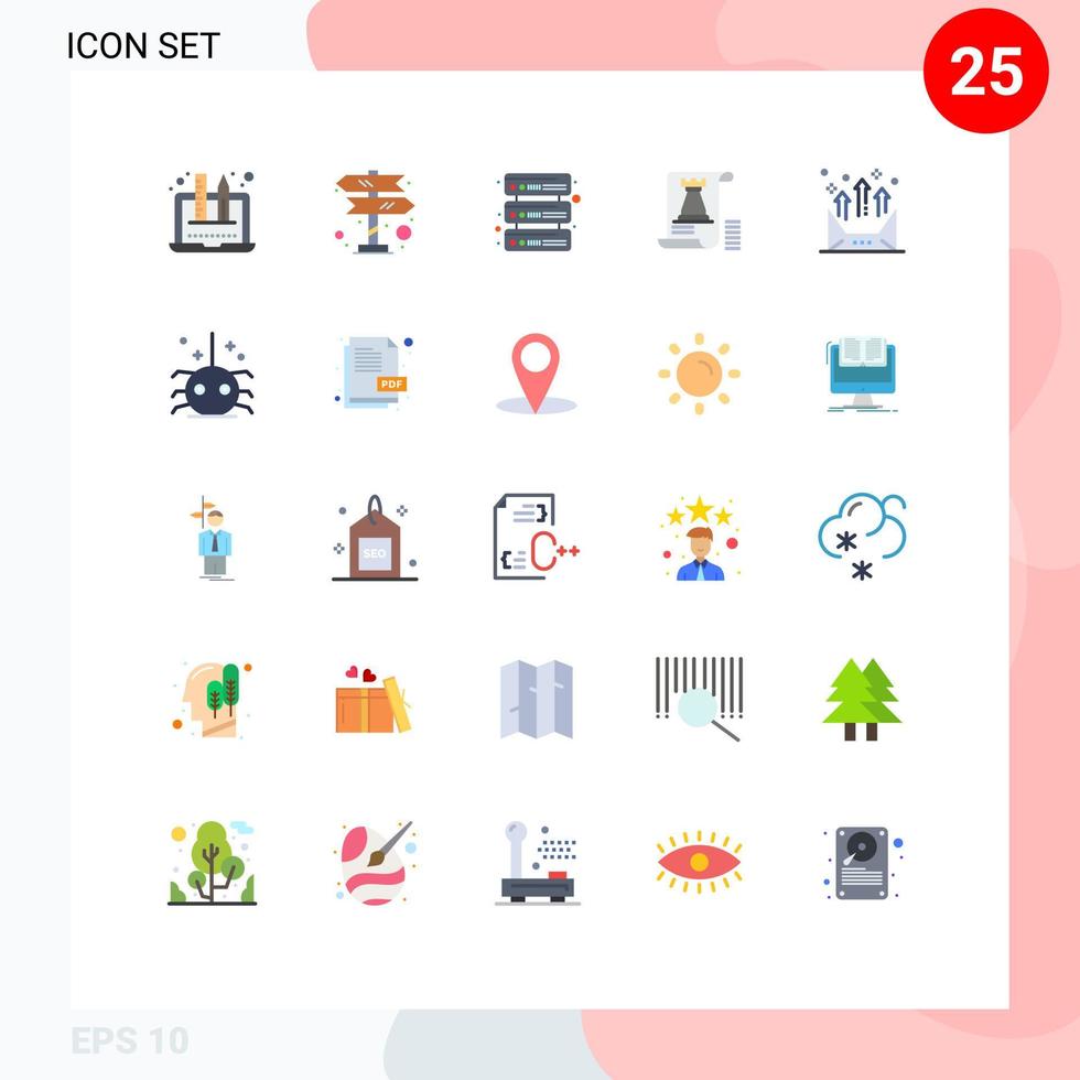 Stock Vector Icon Pack of 25 Line Signs and Symbols for arrow fort database planning castle Editable Vector Design Elements