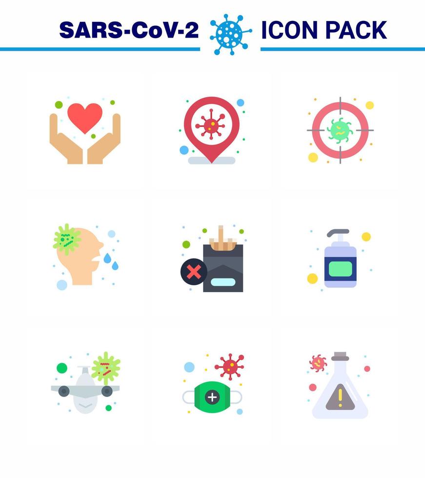 25 Coronavirus Emergency Iconset Blue Design such as no virus target runny allergy viral coronavirus 2019nov disease Vector Design Elements