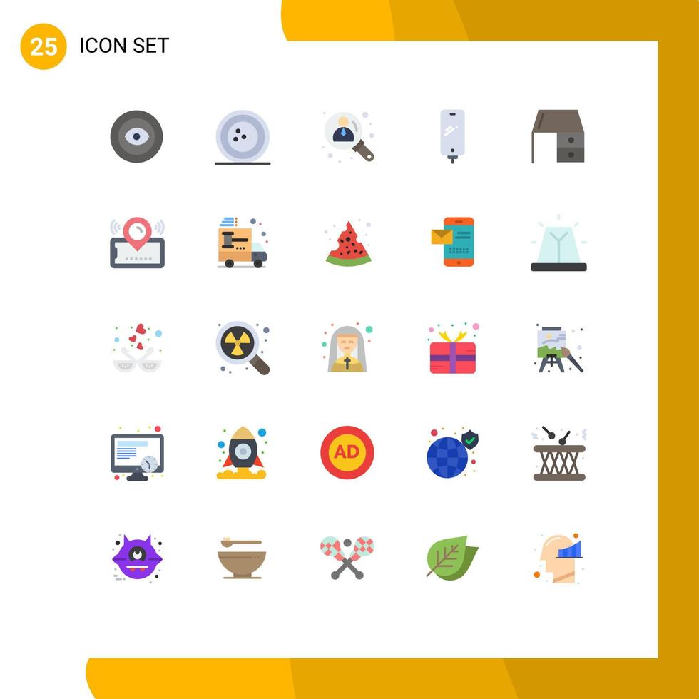 conjunto de 25 iconos modernos de ui símbolos signos para batería deportes móviles búsqueda de teléfonos inteligentes elementos de diseño de vectores editables