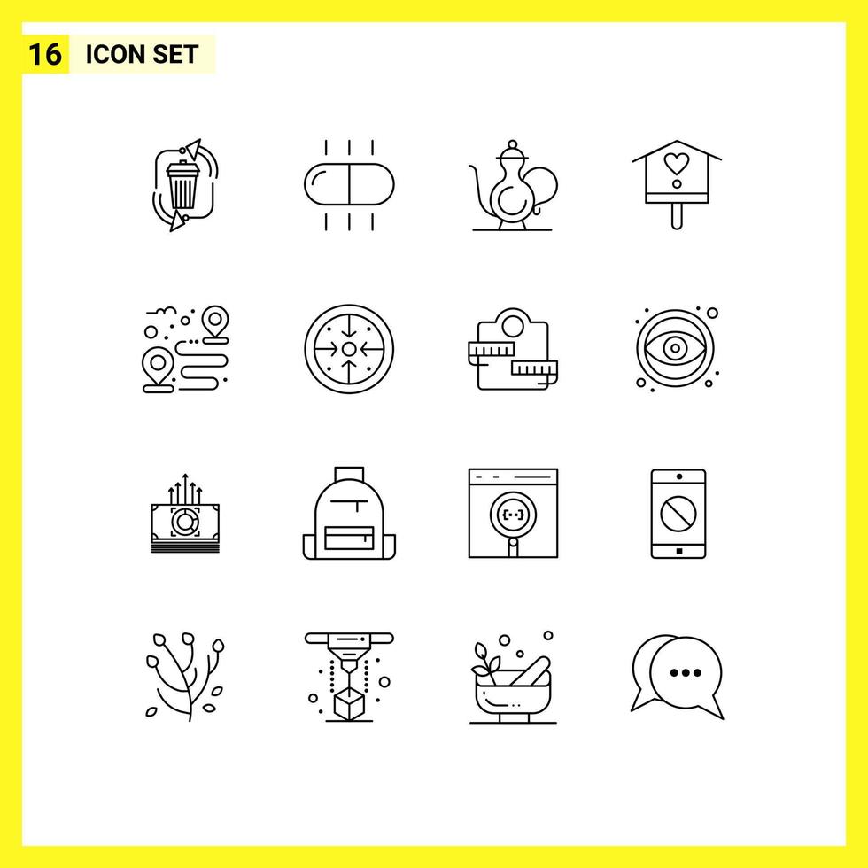 16 Thematic Vector Outlines and Editable Symbols of destination house abrahamic bird house religion Editable Vector Design Elements