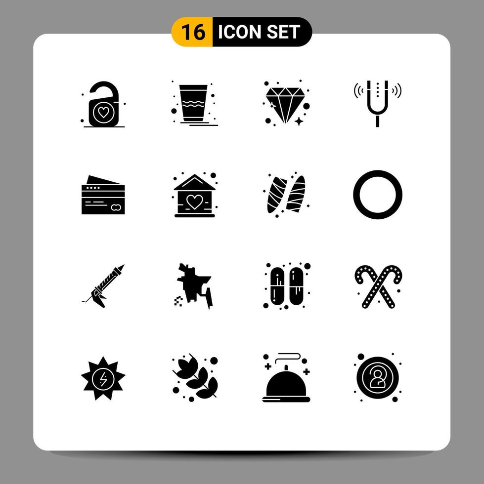 16 Creative Icons Modern Signs and Symbols of banking reference brilliant pitch fork Editable Vector Design Elements