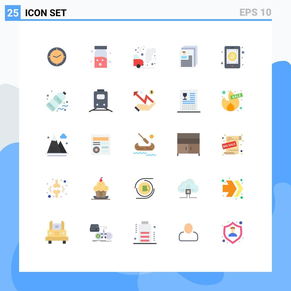 Modern Set of 25 Flat Colors and symbols such as app files car file account Editable Vector Design Elements