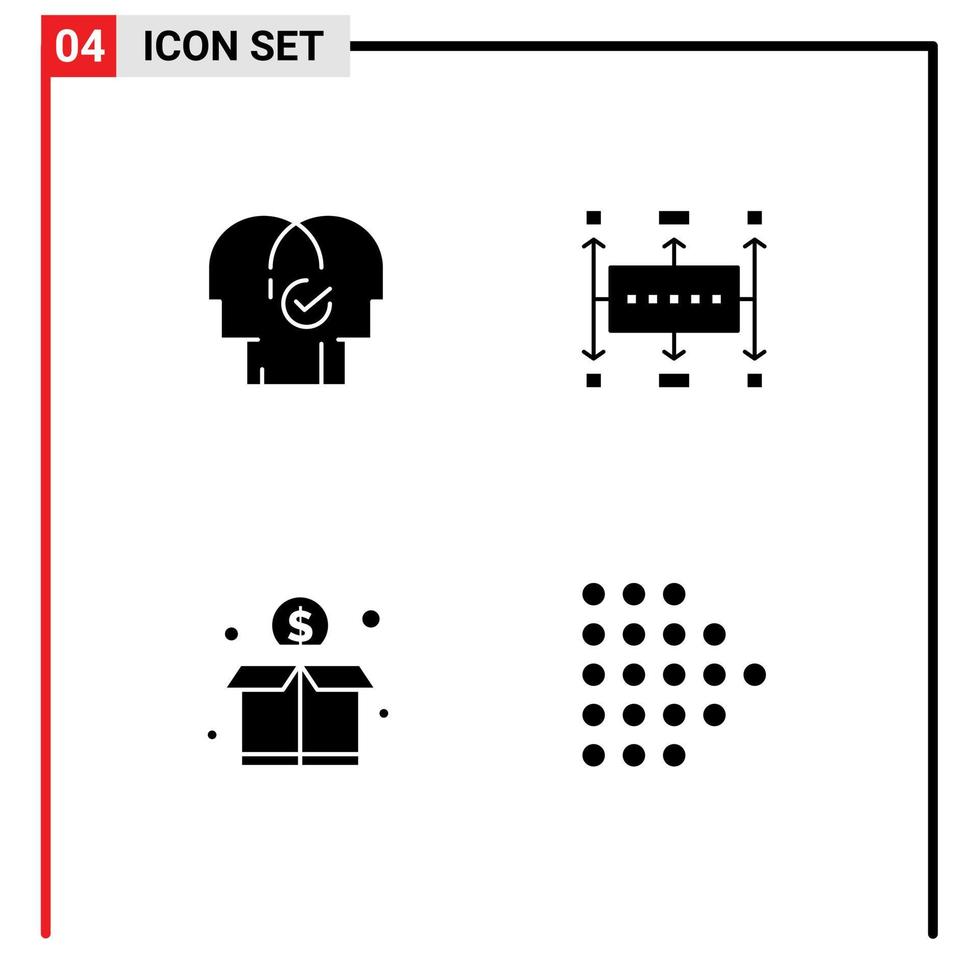 Mobile Interface Solid Glyph Set of Pictograms of business planning resources workflow planning donation Editable Vector Design Elements