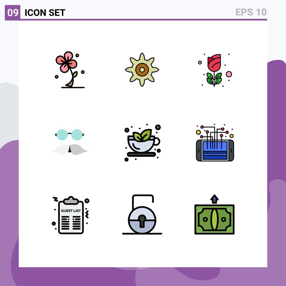 9 Creative Icons Modern Signs and Symbols of drink men mardi gras glasses hipster Editable Vector Design Elements