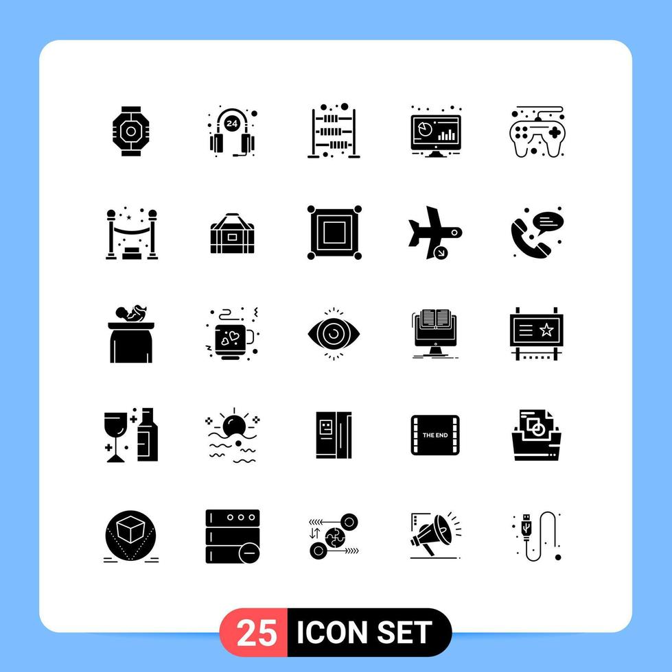 25 iconos creativos signos y símbolos modernos de la barra de servicios informáticos de pc financia elementos de diseño vectorial editables vector