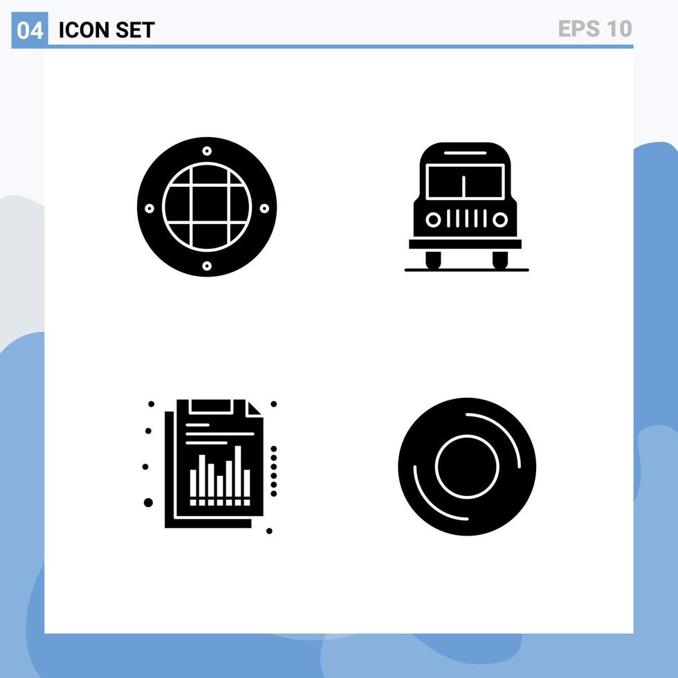 4 Universal Solid Glyph Signs Symbols of interior quarterly outdoor camping computers Editable Vector Design Elements