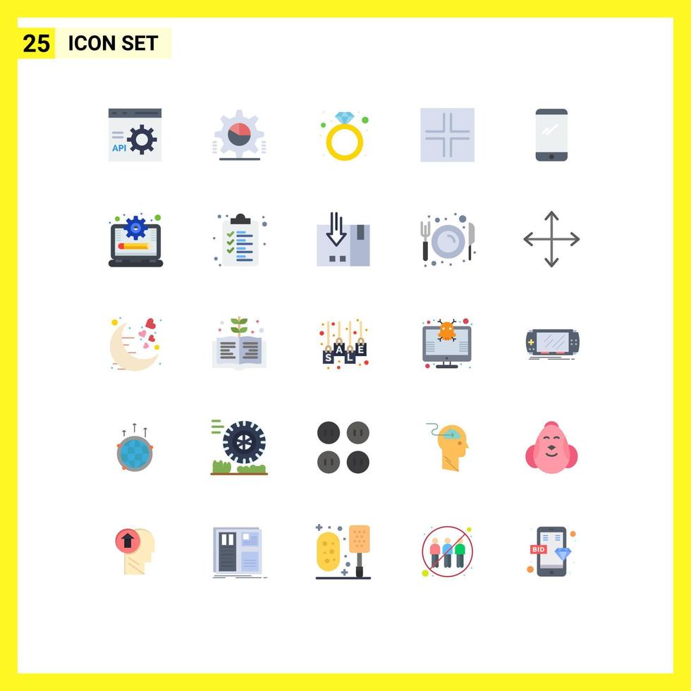 paquete de iconos de vector de stock de 25 signos y símbolos de línea para configuración de símbolos de teléfono flechas anillo elementos de diseño de vector editables