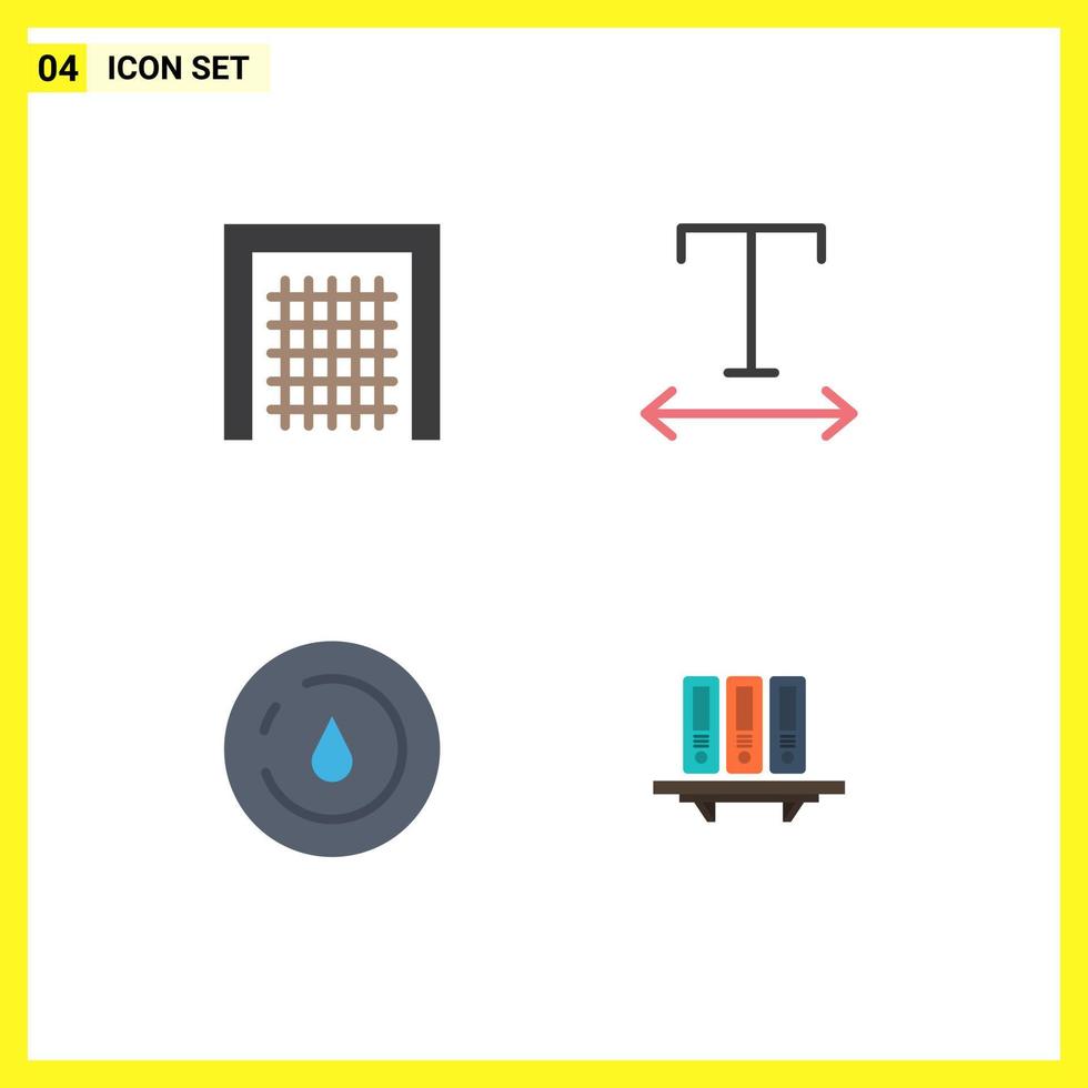 Group of 4 Modern Flat Icons Set for gate water sport energy archive Editable Vector Design Elements