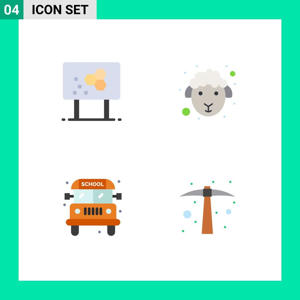 4 Flat Icon concept for Websites Mobile and Apps biochemistry bus formula easter transport Editable Vector Design Elements