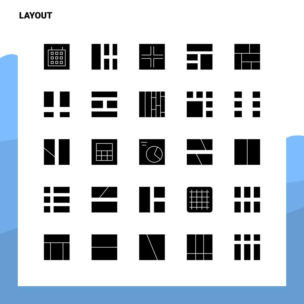 25 Layout Icon set Solid Glyph Icon Vector Illustration Template For Web and Mobile Ideas for business company